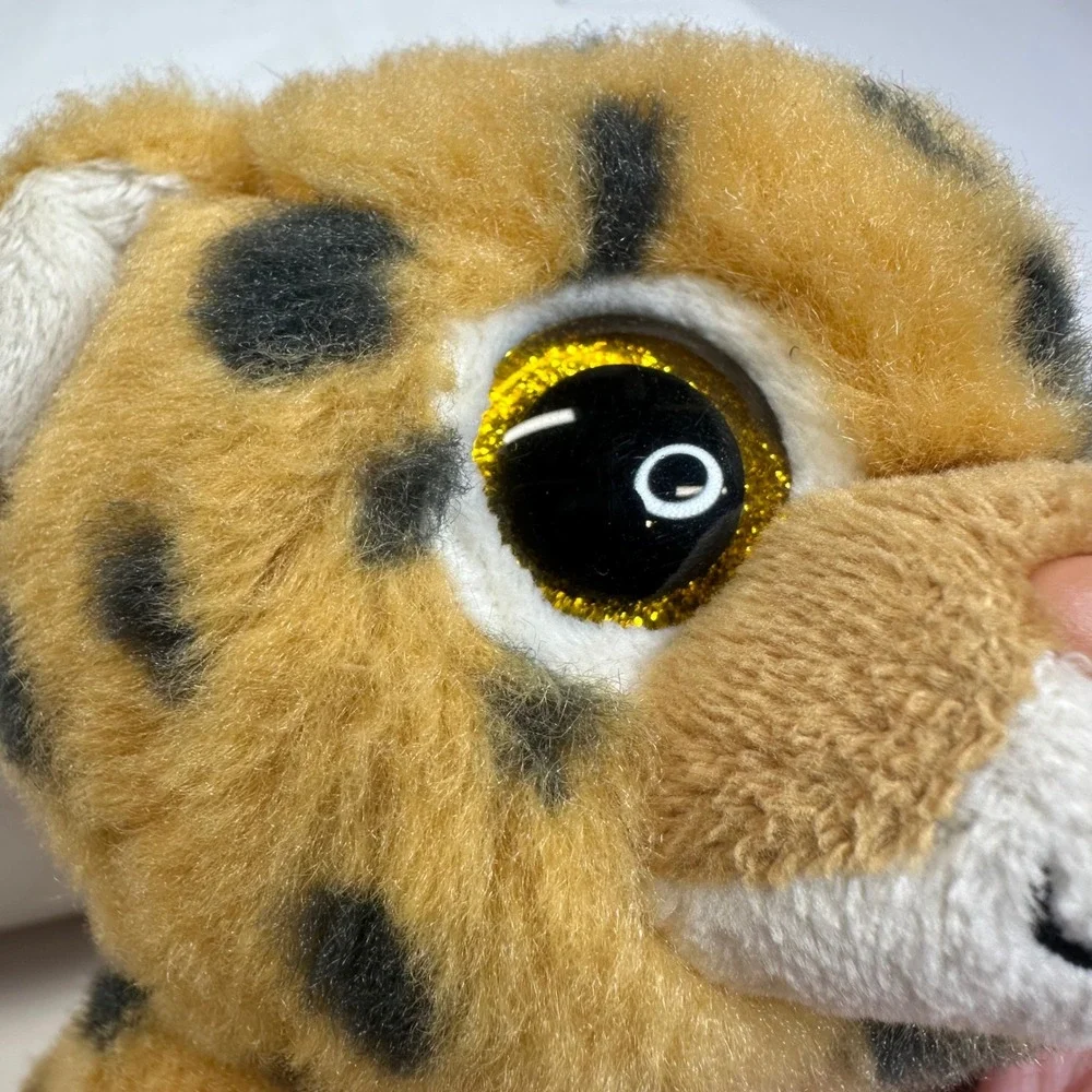 Ty‎ Beanie Boos Freckles the Cheetah Leopard Spotted Plush Gold Glitter Eyes 6in